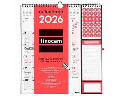 CALENDARIO DE PARED ESPIRAL 215X325 MM FINOCAM NEUTRO PARA ESCRIBIR