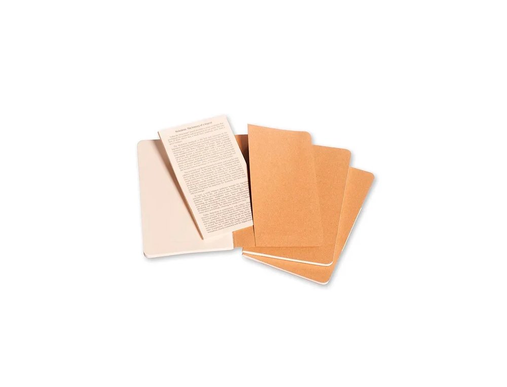 CUADERNO MOLESKINE POCKET PACK 3 Unidades KRAFT BLANCO