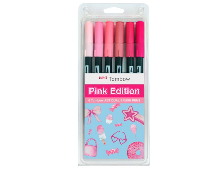 ROTULADOR TOMBOW DUAL BRUSH ABT PUNTA PINCEL PACK 6 PINK EDITION