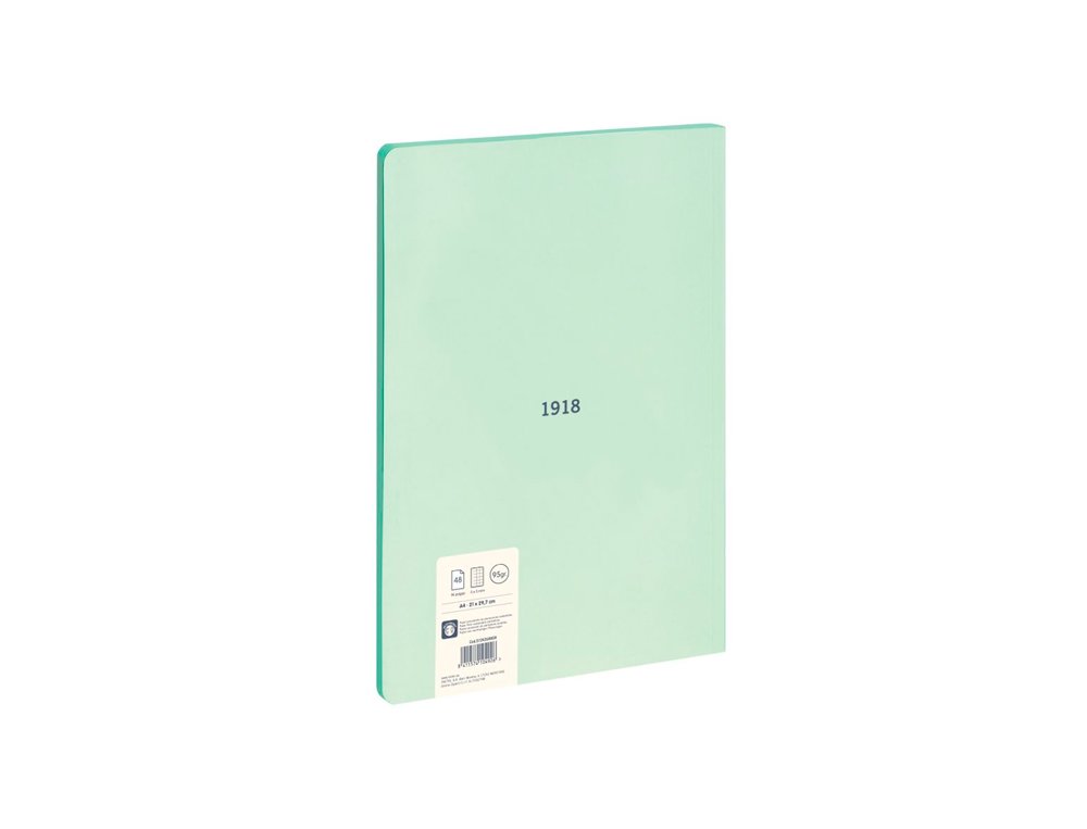 BLOC ENCOLADO DINA4 48 HOJAS 95 GRAMOS TAPA BLANDA MILAN 430 VERDE CUADRICULA 5X5 MM