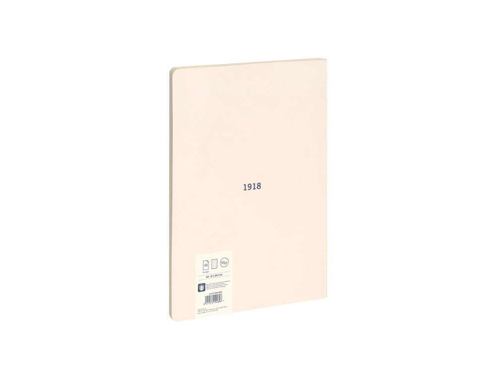 BLOC ENCOLADO DINA4 48 HOJAS 95 GRAMOS TAPA BLANDA MILAN 430 BEIGE LINEAS HORIZONTAL