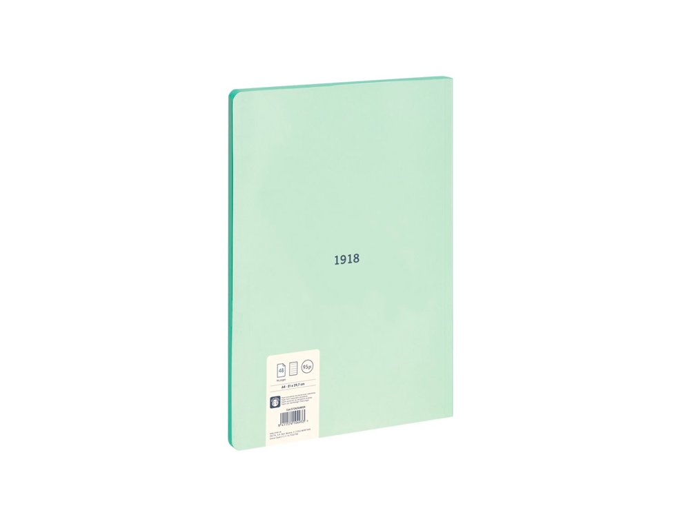 BLOC ENCOLADO DINA4 48 HOJAS 95 GRAMOS TAPA BLANDA MILAN 430 VERDE LINEAS HORIZONTAL