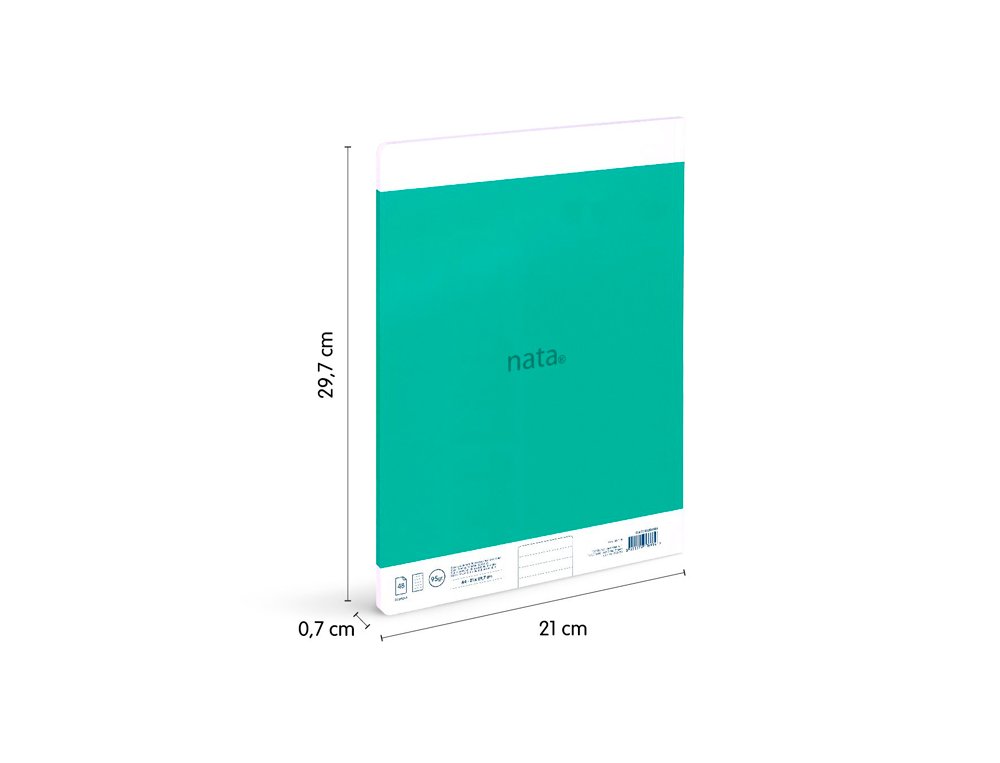 BLOC ENCOLADO DINA4 48 HOJAS 95 GRAMOS TAPA BLANDA MILAN NATA 624 VERDE LINEAS HORIZONTAL