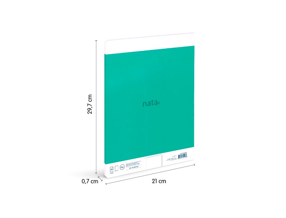 BLOC ENCOLADO DINA4 48 HOJAS 95 GRAMOS TAPA BLANDA MILAN NATA 624 VERDE LISO