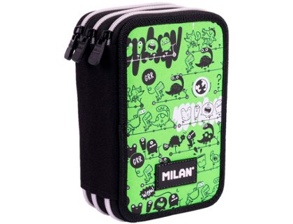 PLUMIER CREMALLERA TRIPLE CON CONTENIDO MILAN TANDEM 2