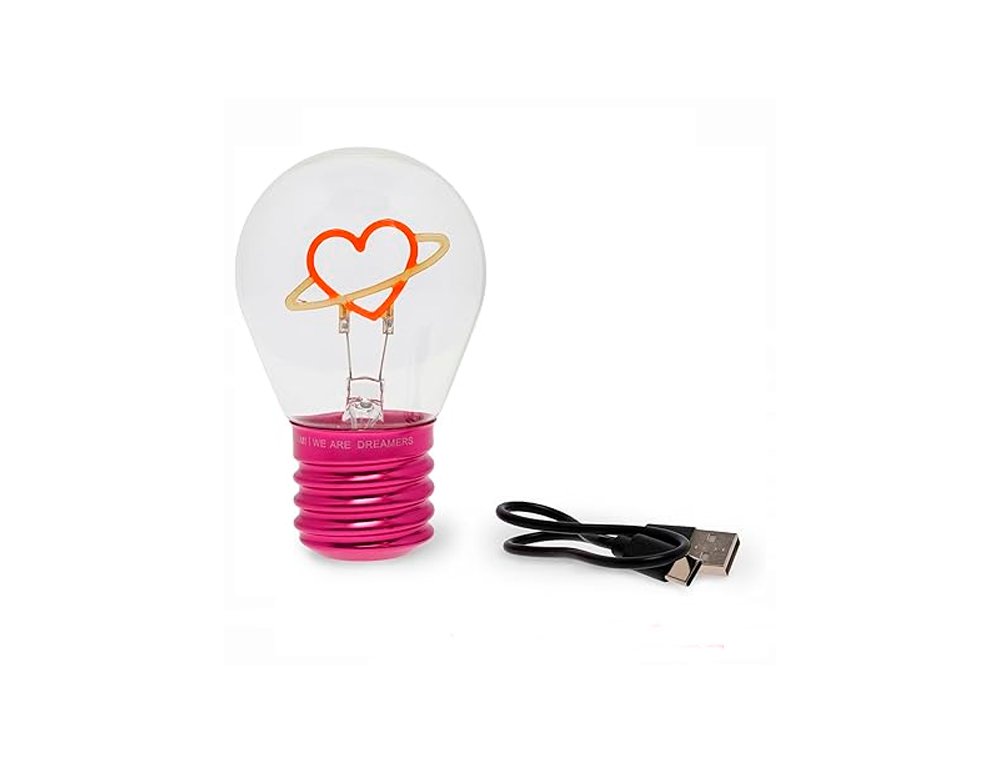 LAMPARA DE MESA LEGAMI EN FORMA BOMBILLA PLANET HEART