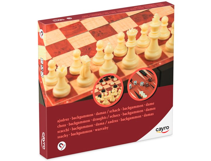 JUEGO DE MESA AJEDREZ-DAMAS-BACKGAMMON MAGNETICO CAYRO