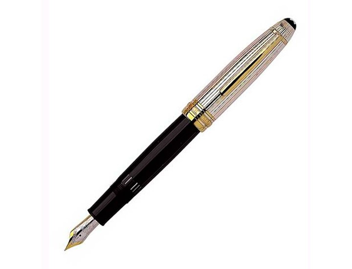 PLUMA MONTBLANC SOLITAIRE PLATA/NEGRA GRANDE