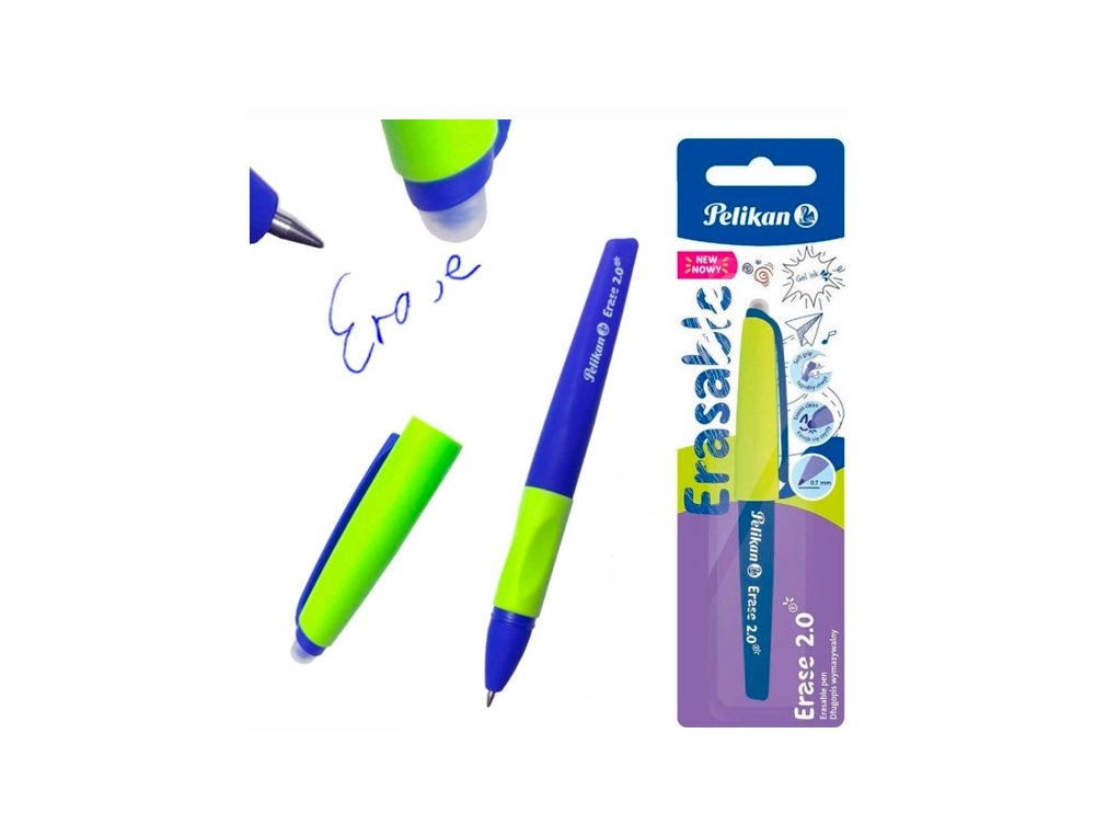 BOLIGRAFO BORRABLE ERGONOMICO PELIKAN SOFT 0,7MM BLISTER AZUL