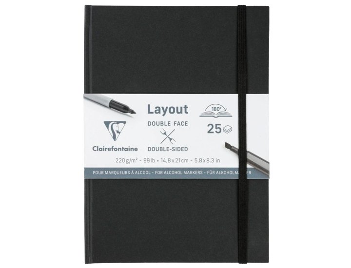 BLOC DE DIBUJO LAYOUT 25 Hojas DINA5 220 Gramos CLAIREFONTAINE