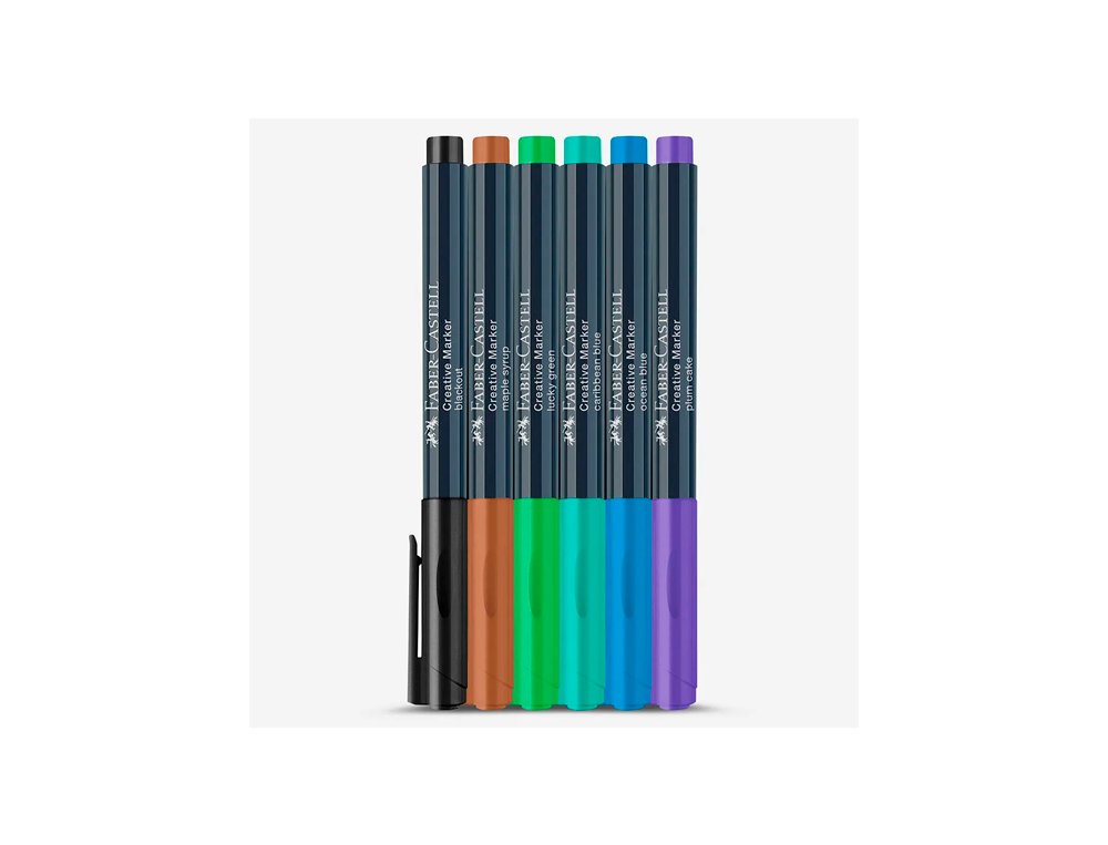 ROTULADOR FABER CASTELL CREATIVE MARKER BOSQUE DE HADAS CAJA 6 UNIDADES