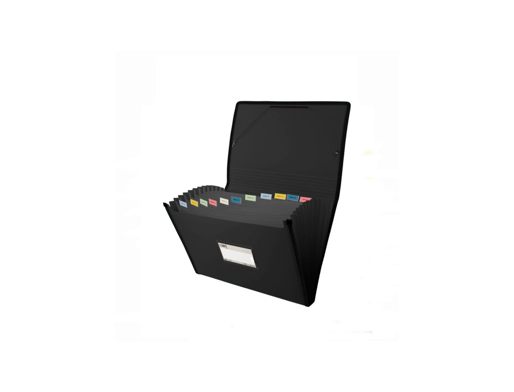 CARPETA FUELLE 13 BOLSAS FOLIO PP LIKE GRAFOPLAS NEGRO