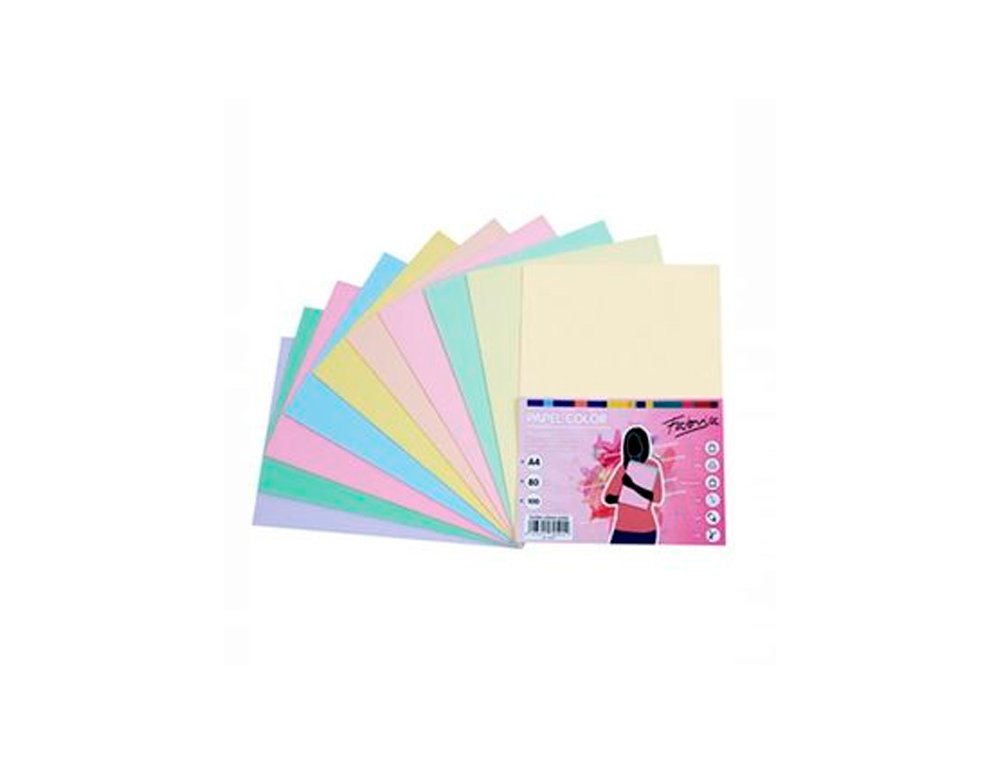 PAPEL IRIS DINA4 PACK 100 HOJAS 10 COLORES SURTIDOS Pasteles