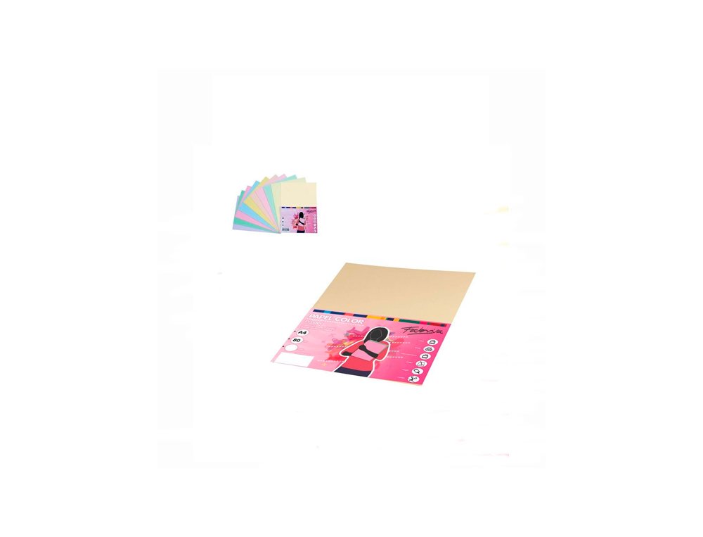 PAPEL IRIS DINA4 PACK 100 HOJAS 10 COLORES SURTIDOS Pasteles