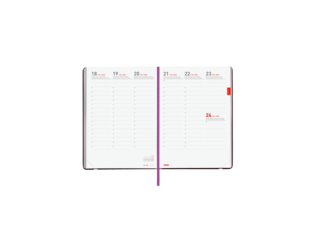 AGENDA 18 MESES ENCUADERNADA 140X204 MM Semana Vista FINOCAM MARA PRETTY