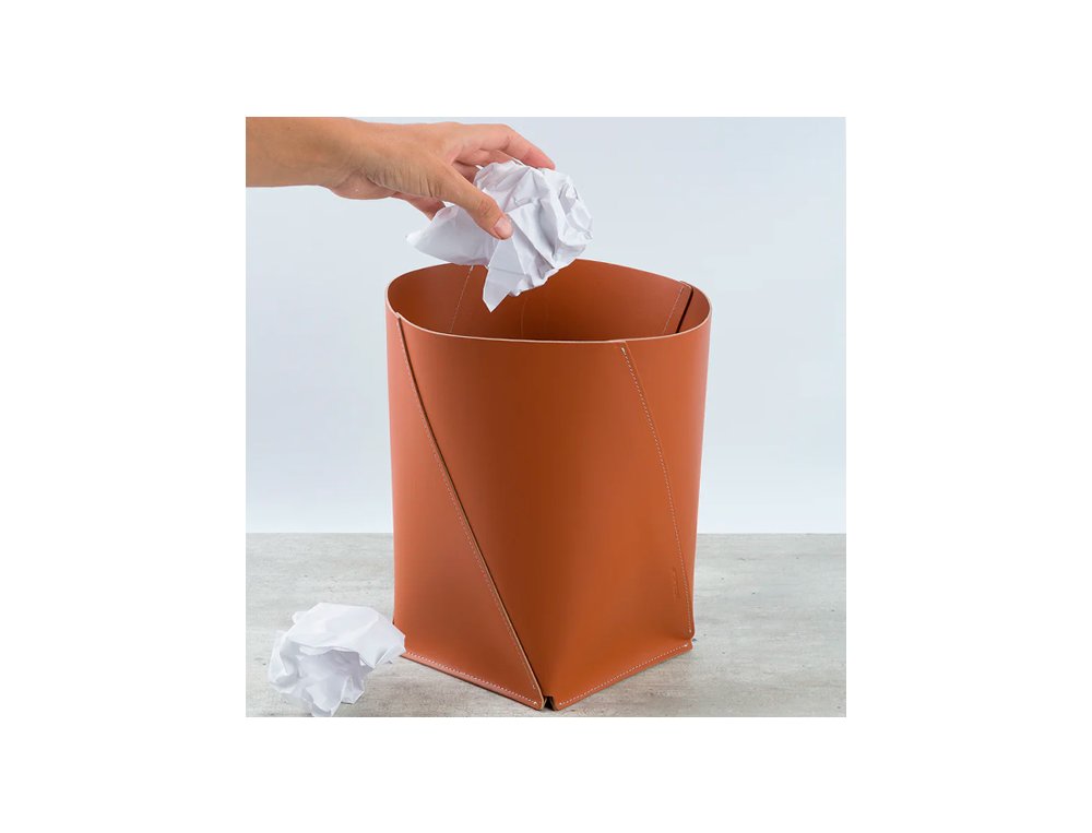 PAPELERA CUERO RECICLADO XL 230X277X160 MM RUCA MATONE VACAVALIENTE