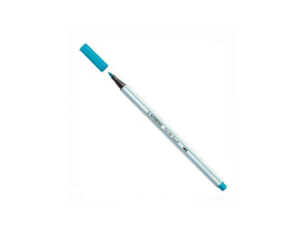 ROTULADOR STABILO PEN 68 BRUSH AZUL CLARO