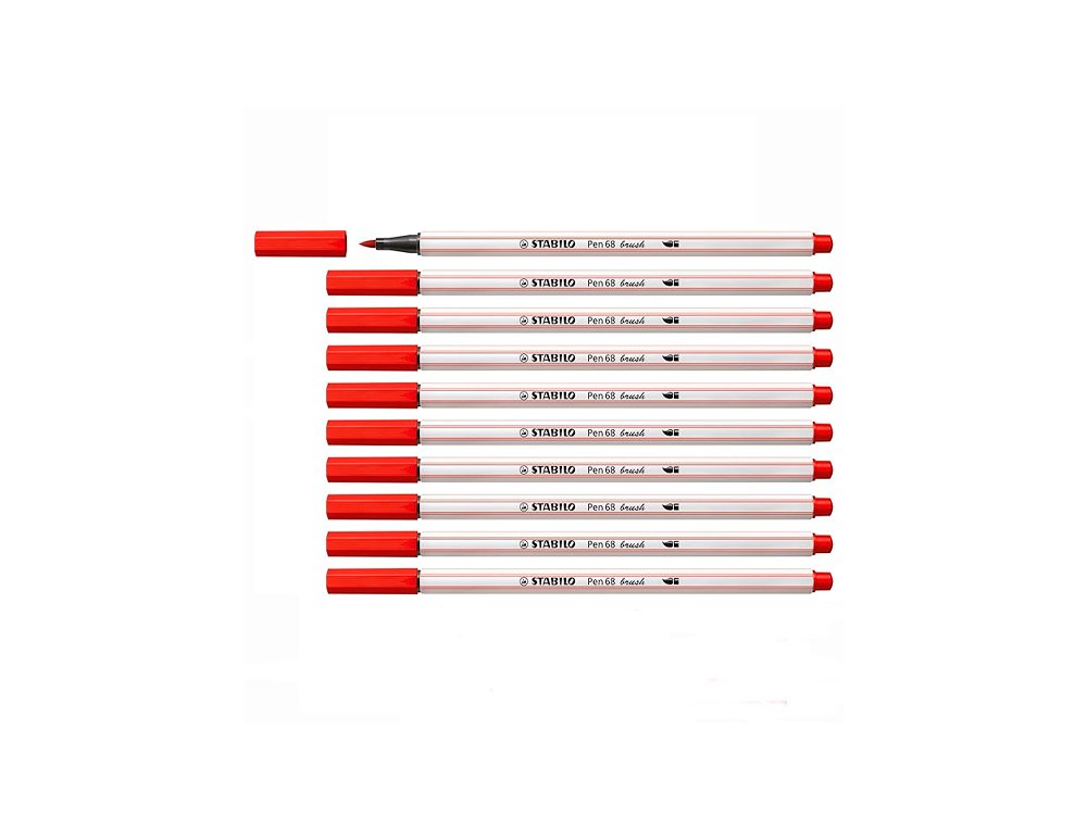 ROTULADOR STABILO PEN 68 BRUSH CARMIN