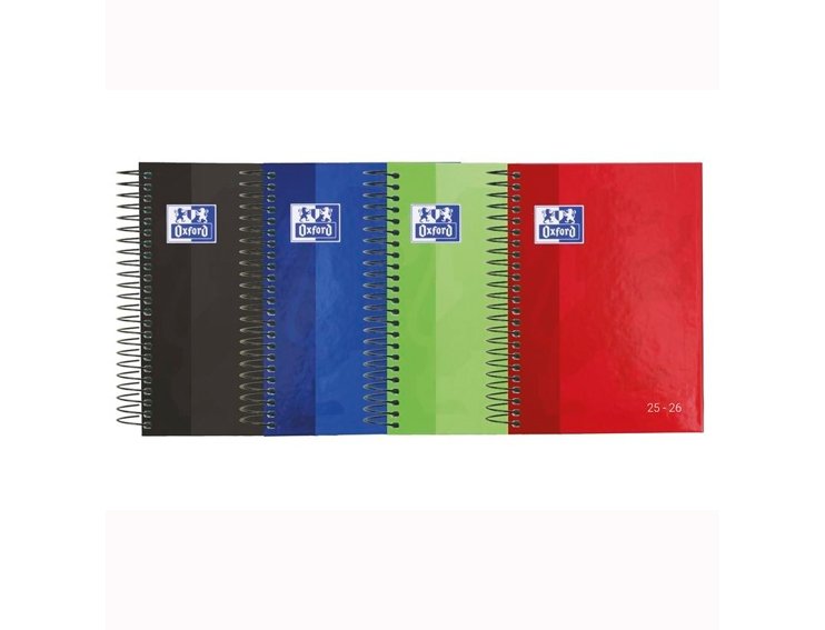 AGENDA ESCOLAR ESPIRAL 120x180 MM OCTAVO DIA PAGINA TAPA EXTRADURA OXFORD SCHOOL