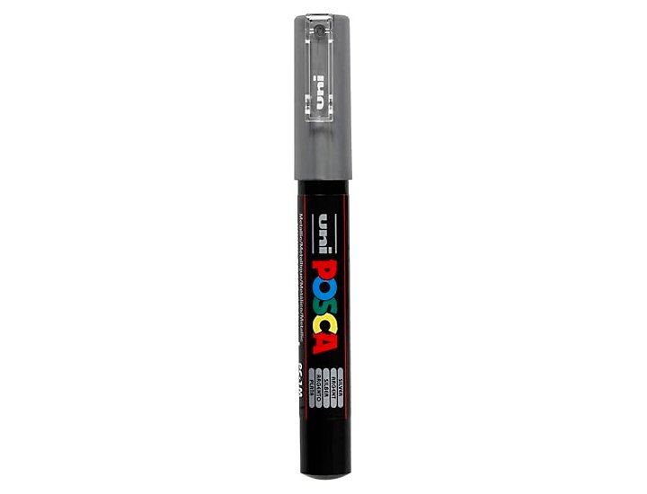 ROTULADOR UNI BALL POSCA FINO 0.7 MM PLATA