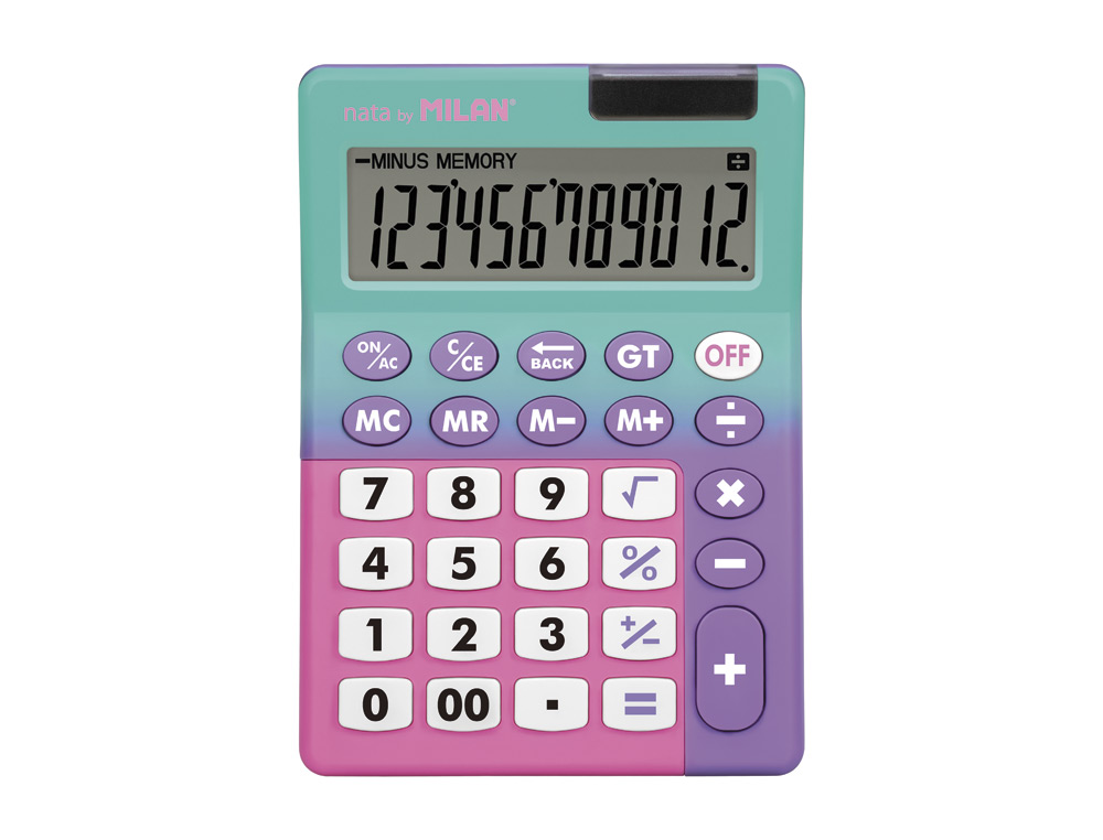 CALCULADORA MILAN SOBREMESA 12 DIGITOS SUNSET Blister Rosa/Amari