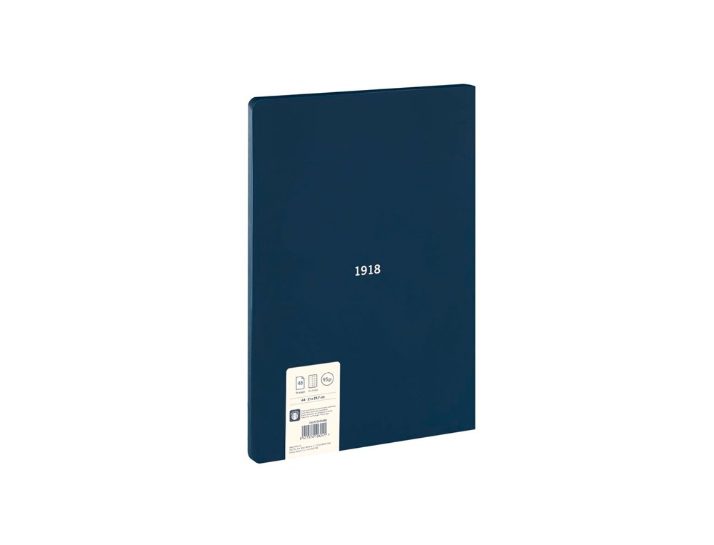 BLOC ENCOLADO DINA4 48 HOJAS 95 GRAMOS TAPA BLANDA MILAN 430 AZUL CUADRICULA 5X5 MM