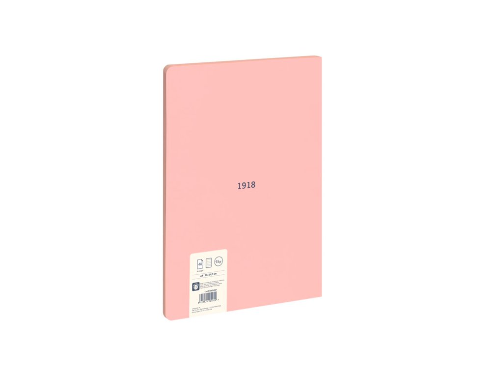 BLOC ENCOLADO DINA4 48 HOJAS 95 GRAMOS TAPA BLANDA MILAN 430 ROSA LINEAS HORIZONTAL