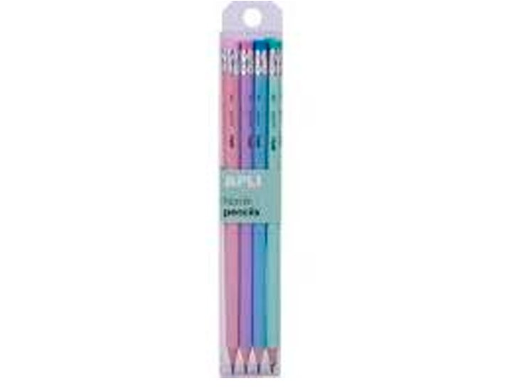 LAPIZ APLI HB CON GOMA PACK 8 LAPICES COLORES PASTEL
