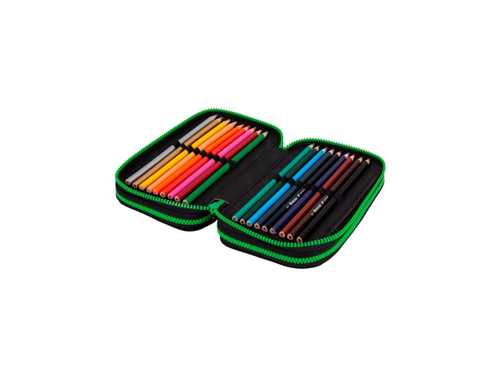 PLUMIER CREMALLERA TRIPLE CON CONTENIDO COOL PACK STICH PASTEL