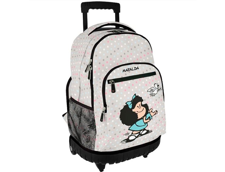 MOCHILA TRIPLE COMPARTIMENTO CON CARRO MAFALDA BIRD