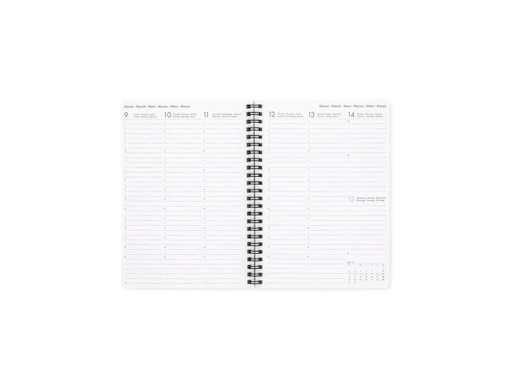 AGENDA ANUAL ESPIRAL 150X210 MM Semana Vista LEGAMI LARGE STARS