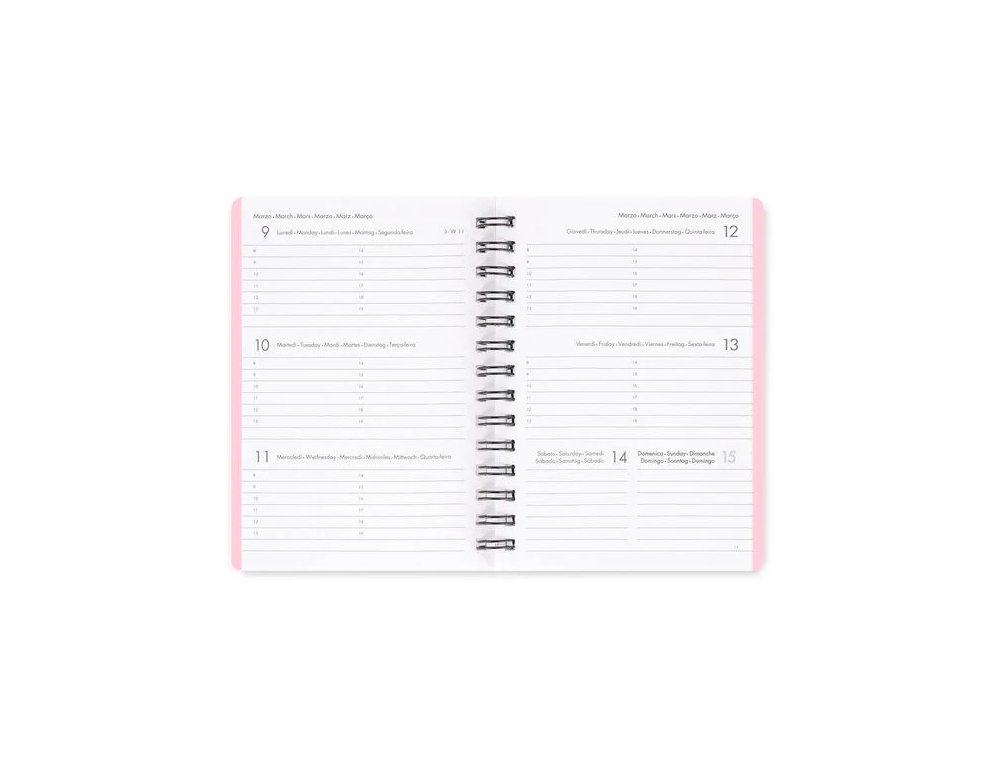 AGENDA ANUAL ESPIRAL 85X130 MM Semana Vista LEGAMI SMALL DAISY