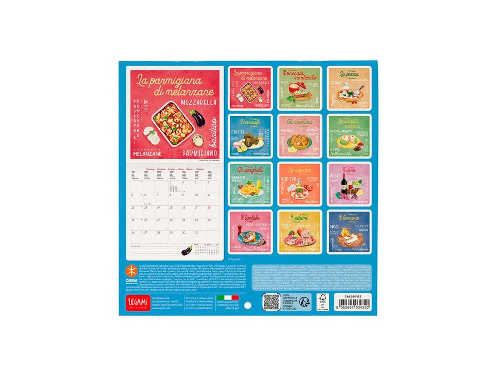 CALENDARIO ALMANAQUE 18X18 LA DOLCEVITA