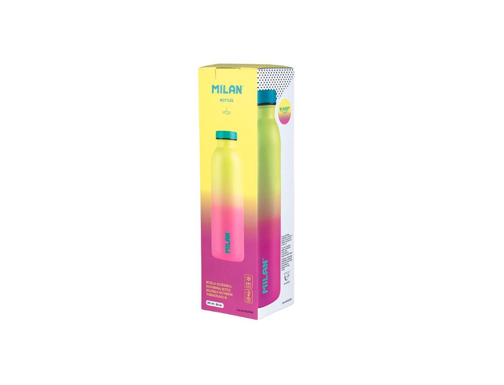 BOTELLA TERMICA 591ML MILAN SUNSET COLOR AMARILLA ROSA