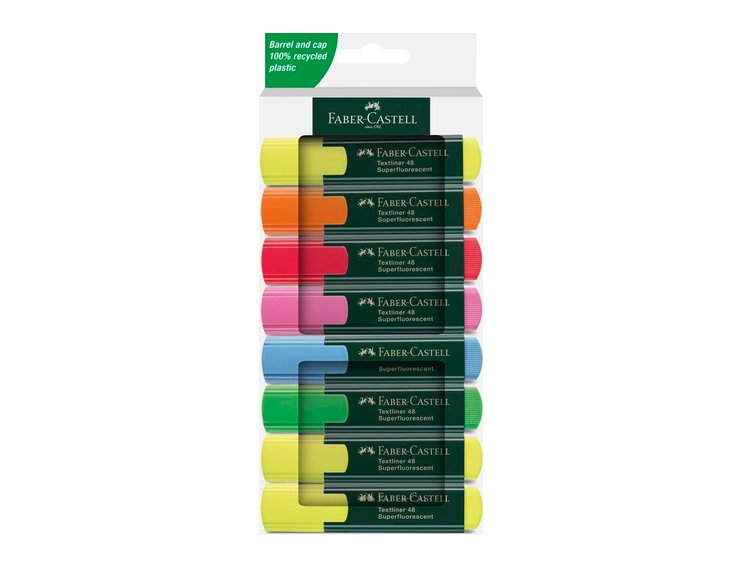 ROTULADOR FLUOR FABER CASTELL TEXTLINER 48 PACK 8 COLORES