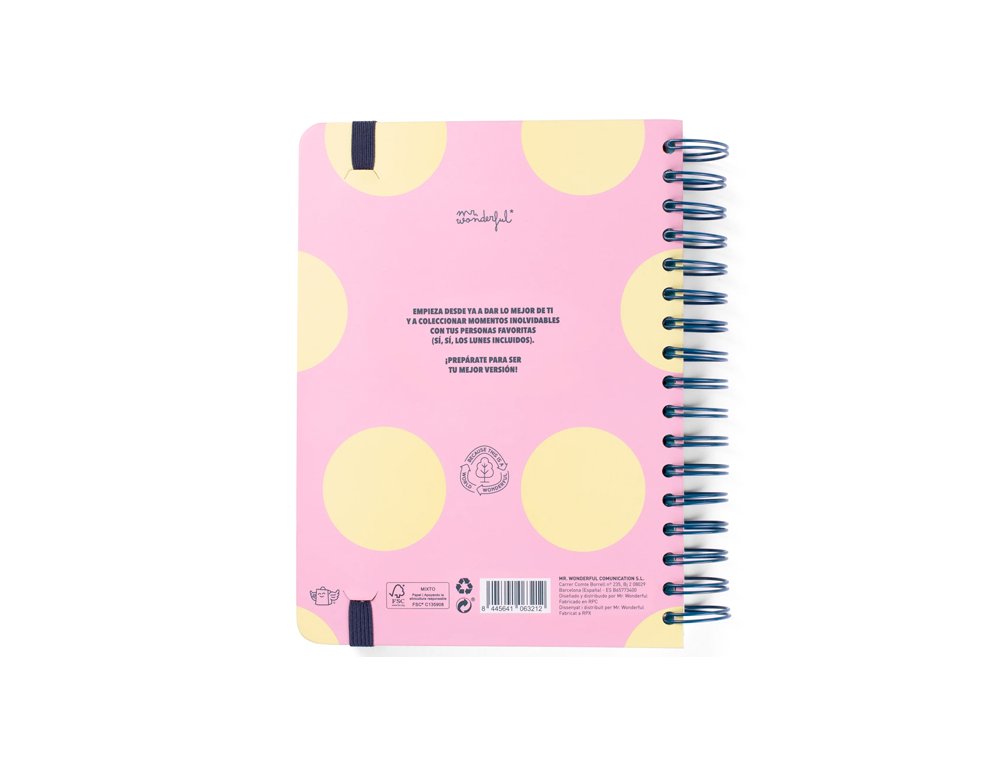 AGENDA ESCOLAR ESPIRAL DIA PAGINA Mr Wonderful WONDER GRAN DIA A LA VISTA