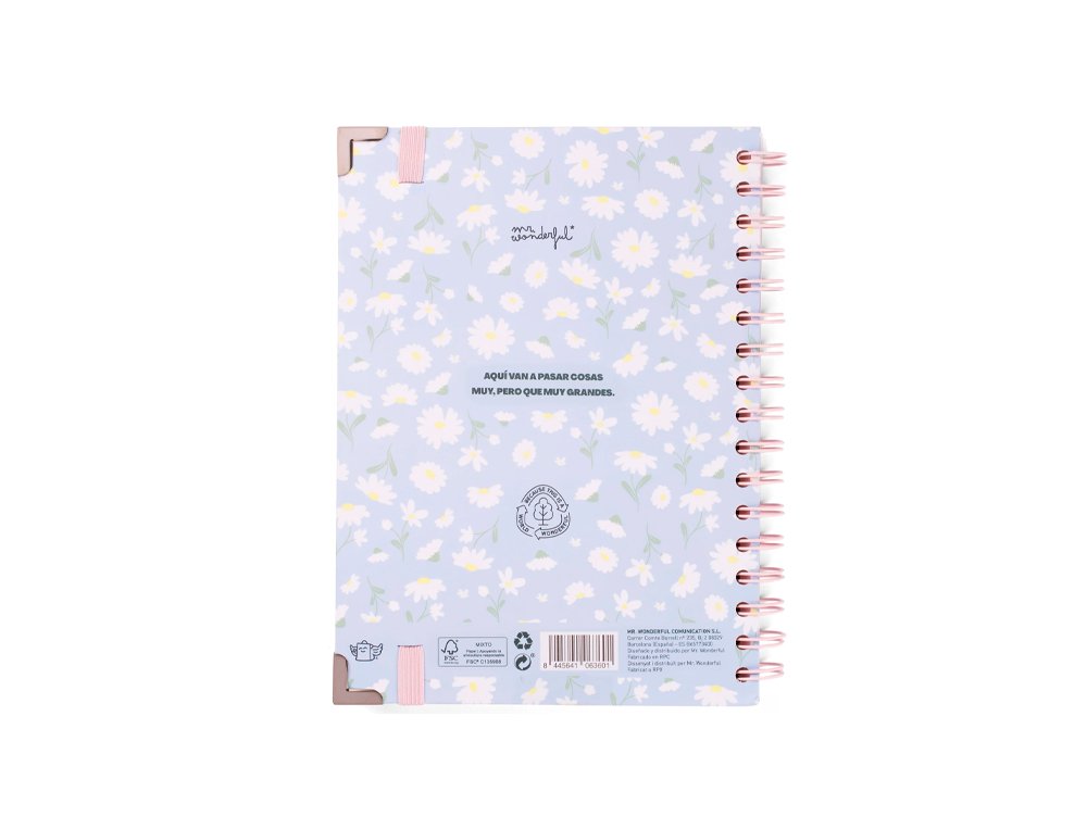 AGENDA ESCOLAR ESPIRAL Semana Vista Mr Wonderful WONDER ERASE UNA VEZ... MI VIDA