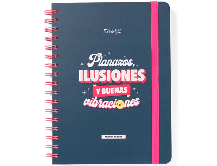 AGENDA ESCOLAR ESPIRAL Semana Vista Mr Wonderful WONDER PLANAZOS, ILUSIONES Y BUENAS VIBRACIONES