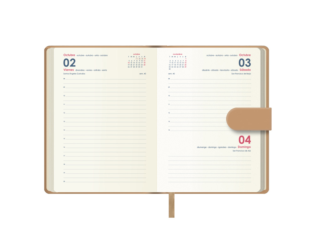 AGENDA ANUAL ENCUADERNADA 125X180 MM DIA PAGINA DOHE PRETTY BEIGE
