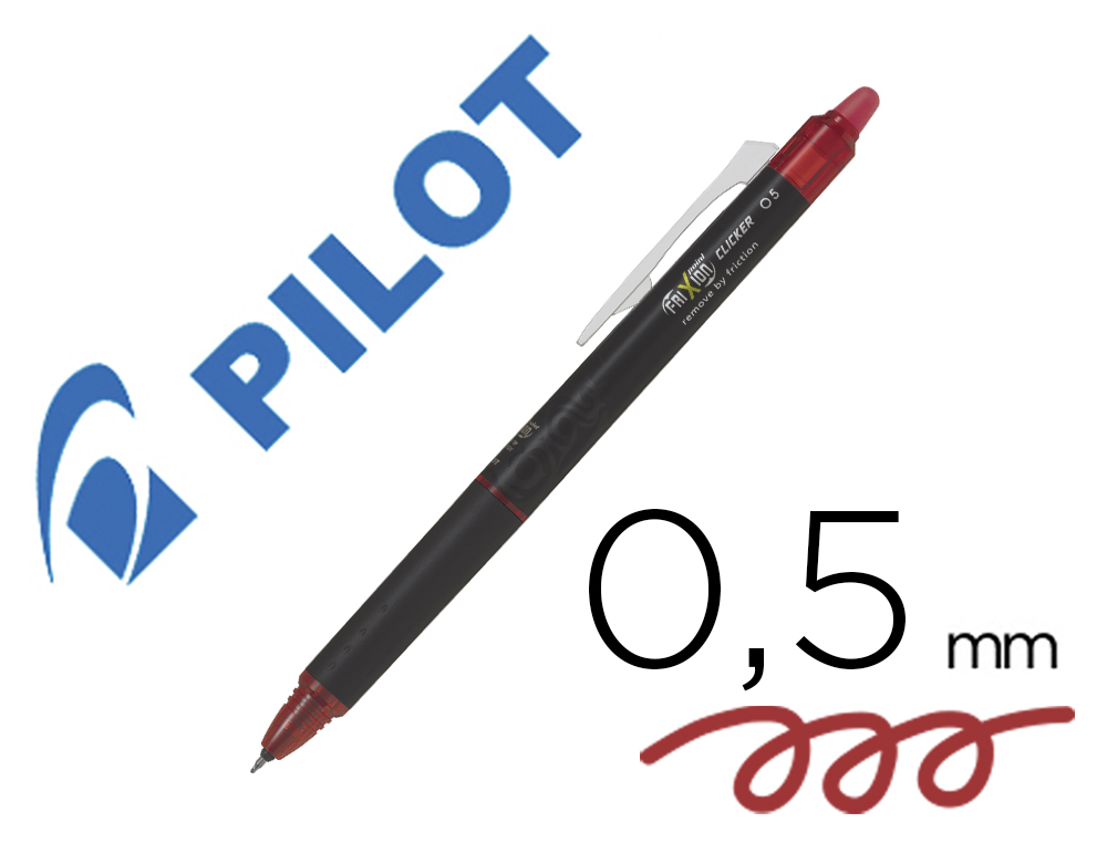 BOLIGRAFO PILOT FRIXION POINT CLICKER BORRABLE 0,5 MM ROJO