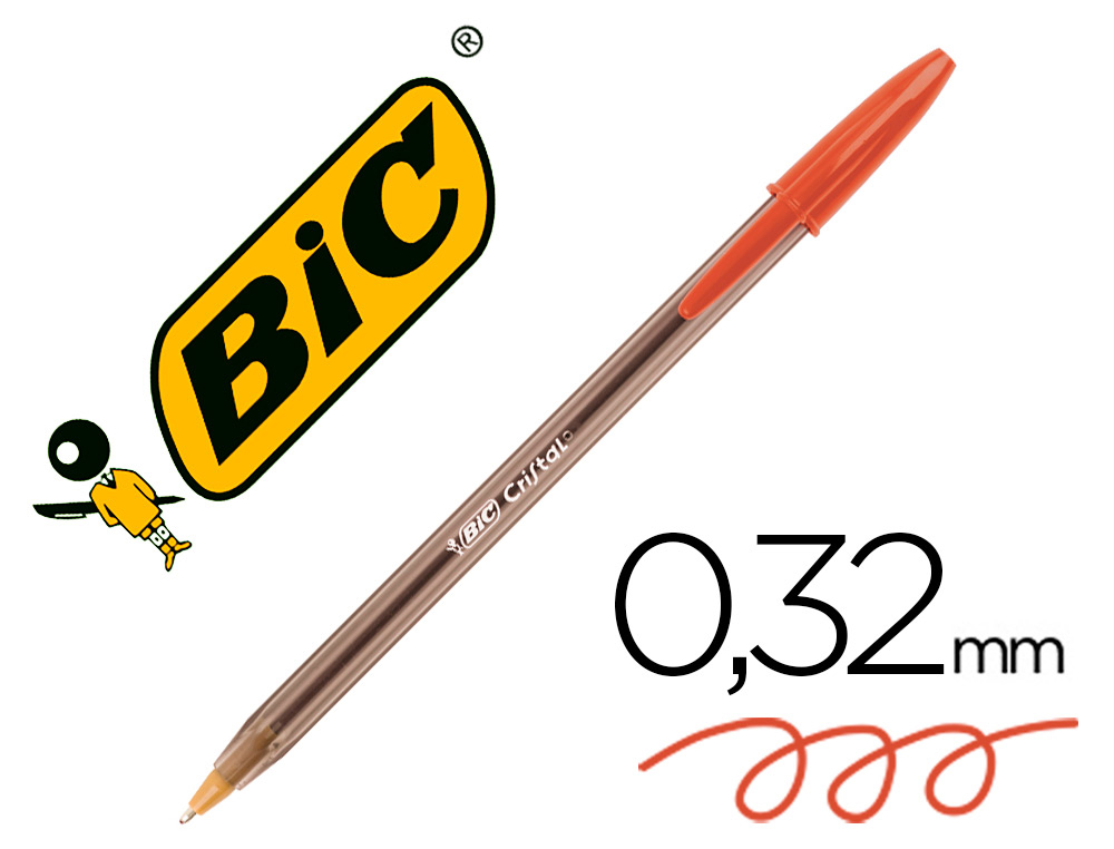 Bic Naranja 8099241 - Bolígrafo de tinta de aceite, punta redonda de 0,8  mm, color rojo