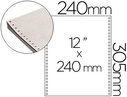 PAPEL CONTINUO 240X12 BLANCO CAJA DE 2500 HOJAS