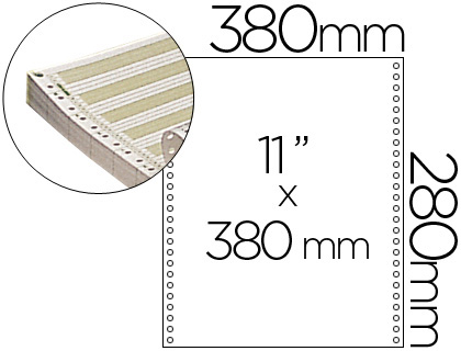 PAPEL CONTINUO 380X11 PAUTADO CAJA DE 2500 HOJAS