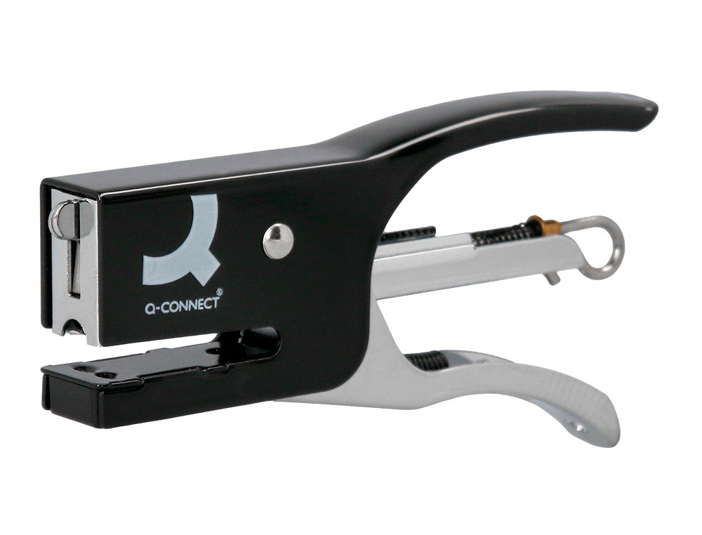 GRAPADORA Q-CONNECT KF22340 DE TENAZA METALICA COLOR NEGRO CAPACIDAD 12 HOJAS USA GRAPAS NUMERO 10