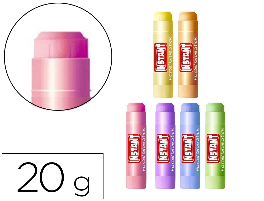 PEGAMENTO EN BARRA INSTANT COLORES PASTEL 20 GR