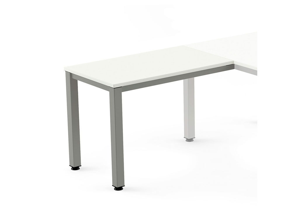 ALA PARA MESA ROCADA SERIE EXECUTIVE 60X100 CM DERECHA O IZQUIERDA ACABADO AD04 ALUMINIO/BLANCO