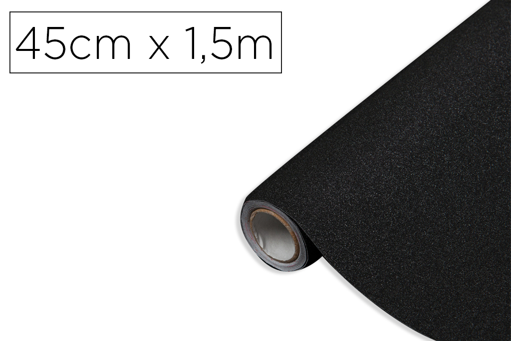 ROLLO ADHESIVO D-C-FIX NEGRO METAL BRILLO ANCHO 45 CM LARGO 1,5 MT