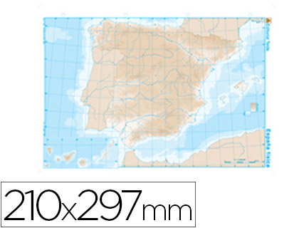 MAPA MUDO B/N DIN A4 ESPAA FISICO
