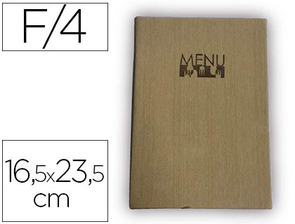 PORTA MENUS LIDERPAPEL PU CON 4 FUNDAS 16,5 X 23,5 CM