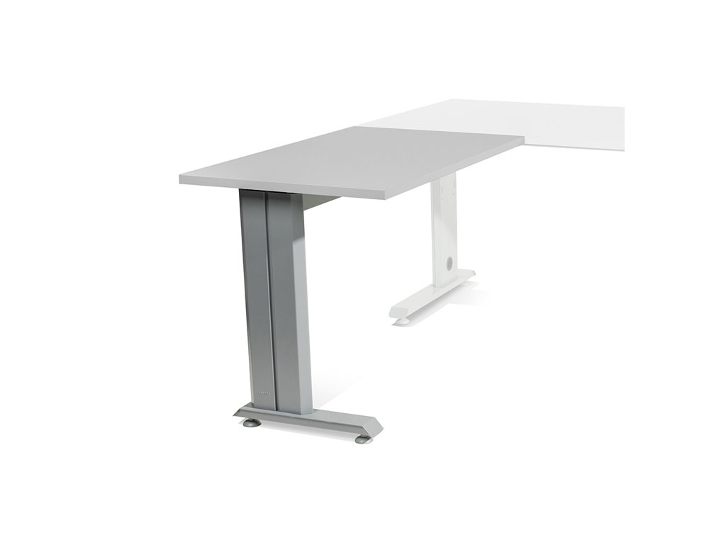ALA PARA MESA ROCADA SERIE METAL 60X 100 CM DERECHA O IZQUIERDA ACABADO AC02 ALUMINIO/ GRIS